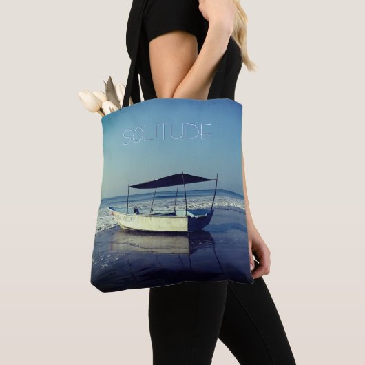 Vist Boat bij de Beach met jouw tekst uit Tote Bag (Dichtbij)