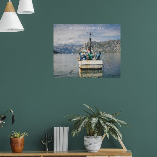 Vist Boat bij Picturesque Bay Poster (Woonkamer 1)