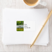 Vist Boat op het het adresetiket van de Beweging Etiket (Insitu)