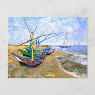 Vist Boats Beach Saintes-Maries Van Gogh Fine Briefkaart