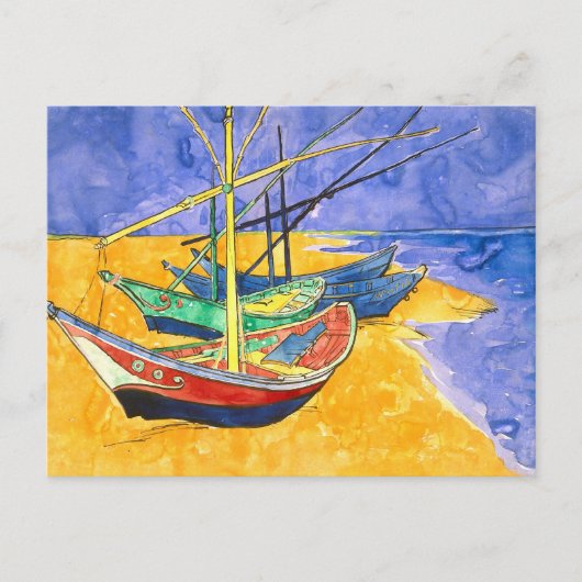 Vist Boats Beach Saintes-Maries Van Gogh Fine Briefkaart (Voorkant)