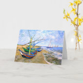 Vist Boats Beach Saintes-Maries Van Gogh Fine Kaart (Gele Bloem)