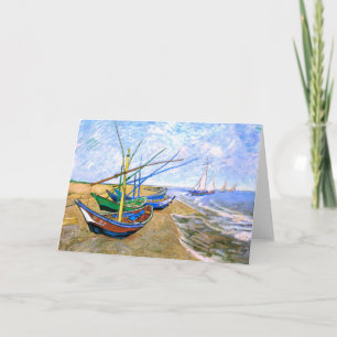 Vist Boats Beach Saintes-Maries Van Gogh Fine Kaart