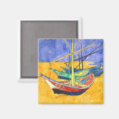 Vist Boats Beach Saintes-Maries Van Gogh Fine Magneet (Voorkant / Achterkant)
