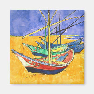 Vist Boats Beach Saintes-Maries Van Gogh Fine Magneet