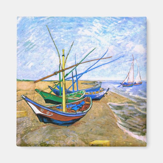 Vist Boats Beach Saintes-Maries Van Gogh Fine Magneet (Voorkant)