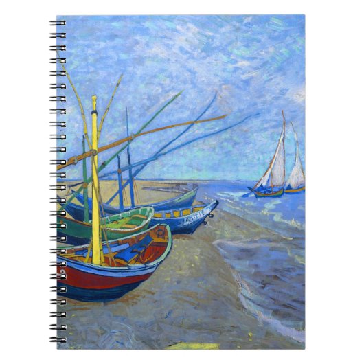 Vist Boats Beach Saintes-Maries Van Gogh Fine Notitieboek (Voorkant)