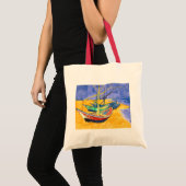 Vist Boats Beach Saintes-Maries Van Gogh Fine Tote Bag (Voorkant (product))