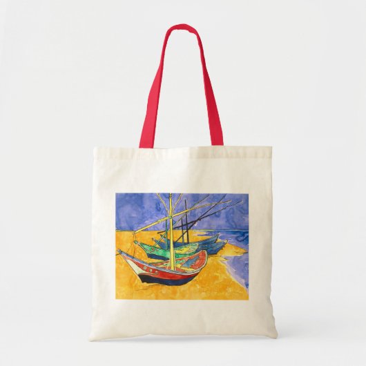 Vist Boats Beach Saintes-Maries Van Gogh Fine Tote Bag (Voorkant)
