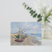 Vist Boats Beach Vincent van Gogh Briefkaart (Staand voorkant)