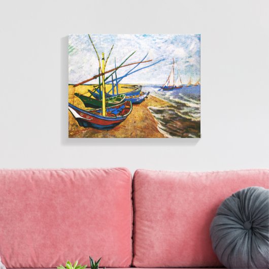 Vist Boats door Vincent van Gogh Canvas Afdruk (Insitu (Woonkamer))