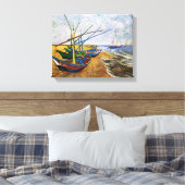 Vist Boats door Vincent van Gogh Canvas Afdruk (Insitu (Slaapkamer))