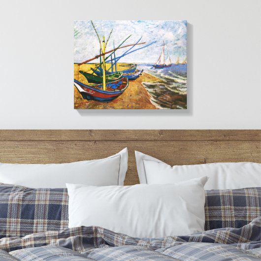 Vist Boats door Vincent van Gogh Canvas Afdruk (Insitu (Slaapkamer))