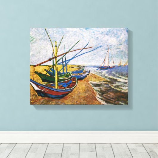 Vist Boats door Vincent van Gogh Canvas Afdruk (Insitu (Houten vloer))