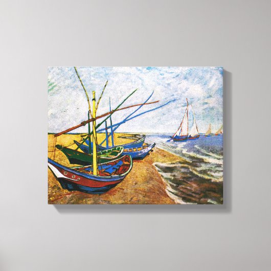 Vist Boats door Vincent van Gogh Canvas Afdruk (Voorkant)