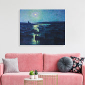 Vist Boats in de Moonlight (Camaret, Frankrijk) Canvas Afdruk (Insitu (Woonkamer))