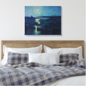 Vist Boats in de Moonlight (Camaret, Frankrijk) Canvas Afdruk (Insitu (Slaapkamer))