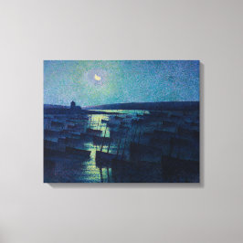 Vist Boats in de Moonlight (Camaret, Frankrijk) Canvas Afdruk