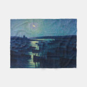 Vist Boats in de Moonlight (Camaret, Frankrijk) Fleece Deken (Voorkant (Horizontaal))
