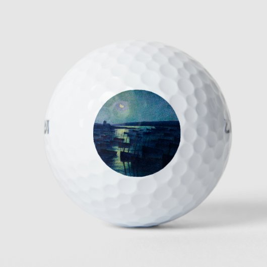Vist Boats in de Moonlight (Camaret, Frankrijk) Golfballen (Voorkant)
