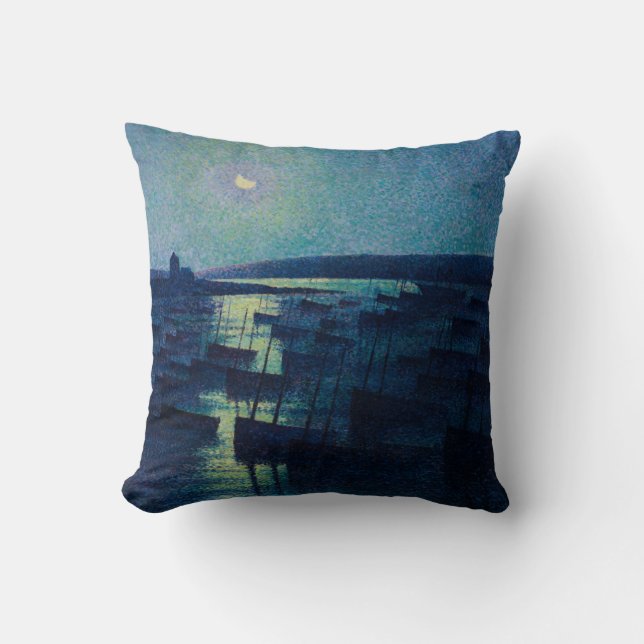 Vist Boats in de Moonlight (Camaret, Frankrijk) Kussen (Voorkant)