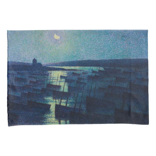 Vist Boats in de Moonlight (Camaret, Frankrijk) Kussensloop (Voorkant-Rechts)