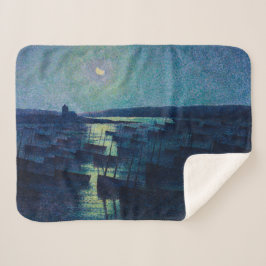 Vist Boats in de Moonlight (Camaret, Frankrijk) Sherpa Deken