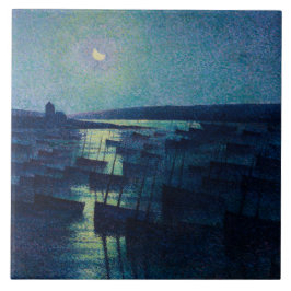 Vist Boats in de Moonlight (Camaret, Frankrijk) Tegeltje