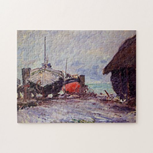 Vist Boats in Étretat Monet Fine Art Legpuzzel (Horizontaal)
