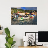 Vist Boats in Frenchtown, St. Thomas USVI Poster (Thuiskantoor)