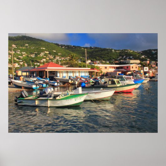Vist Boats in Frenchtown, St. Thomas USVI Poster (Voorkant)