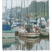 Vist Boats in Marina Douchegordijn (Voorkant)