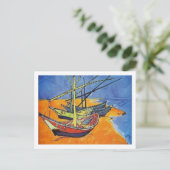 Vist boats op Beach Van Gogh Fine Art Briefkaart (Staand voorkant)