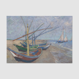 Vist Boats op de loskoppeling van Beach Van Gogh Tissuepapier