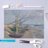 Vist Boats op de loskoppeling van Beach Van Gogh Tissuepapier (Craft)