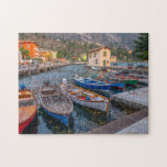 Vist Boats op het meer in Riva del Garda Italië Legpuzzel<br><div class="desc">Deze schilderachtig puzzel is voorzien van kleurrijke vissersboten op het meer in Riva del Garda in Italië #trip #jigsawpuzzle #stockingstuffers #games</div>