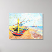 Vist Boats op het strand bij Saintes-Maries Canvas Afdruk (Voorkant)