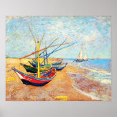 Vist Boats op het strand bij Saintes-Maries Poster (Voorkant)