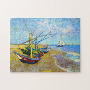 Vist Boats op het strand door Vincent Van Gogh art Legpuzzel