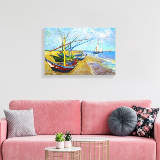 Vist Boats op het strand door Vincent Van Gogh Canvas Afdruk (Insitu (Woonkamer))