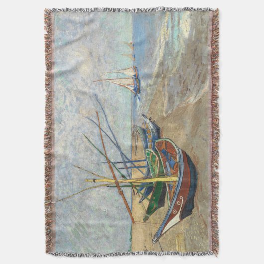 Vist Boats op het strand door Vincent Van Gogh Deken (Voorkant Verticaal)