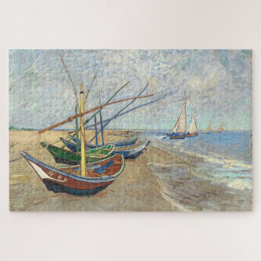 Vist Boats op het strand door Vincent Van Gogh Legpuzzel (Horizontaal)