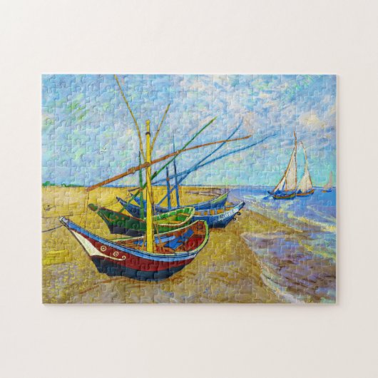 Vist Boats op het strand door Vincent Van Gogh Legpuzzel (Horizontaal)
