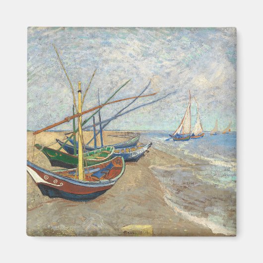 Vist Boats op het strand door Vincent Van Gogh Magneet (Voorkant)
