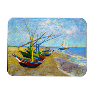 Vist Boats op het strand door Vincent Van Gogh Magneet