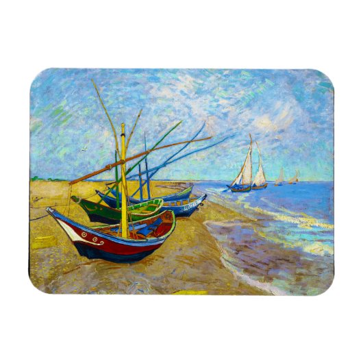 Vist Boats op het strand door Vincent Van Gogh Magneet (Horizontaal)