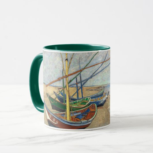 Vist Boats op het strand door Vincent Van Gogh Mok (Voorkant links)