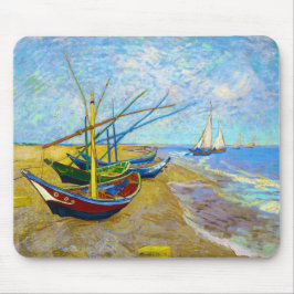 Vist Boats op het strand door Vincent Van Gogh Muismat