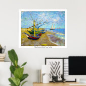 Vist Boats op het strand door Vincent Van Gogh Poster (Thuiskantoor)