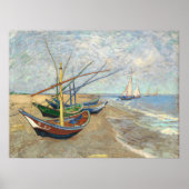 Vist Boats op het strand door Vincent Van Gogh Poster (Voorkant)